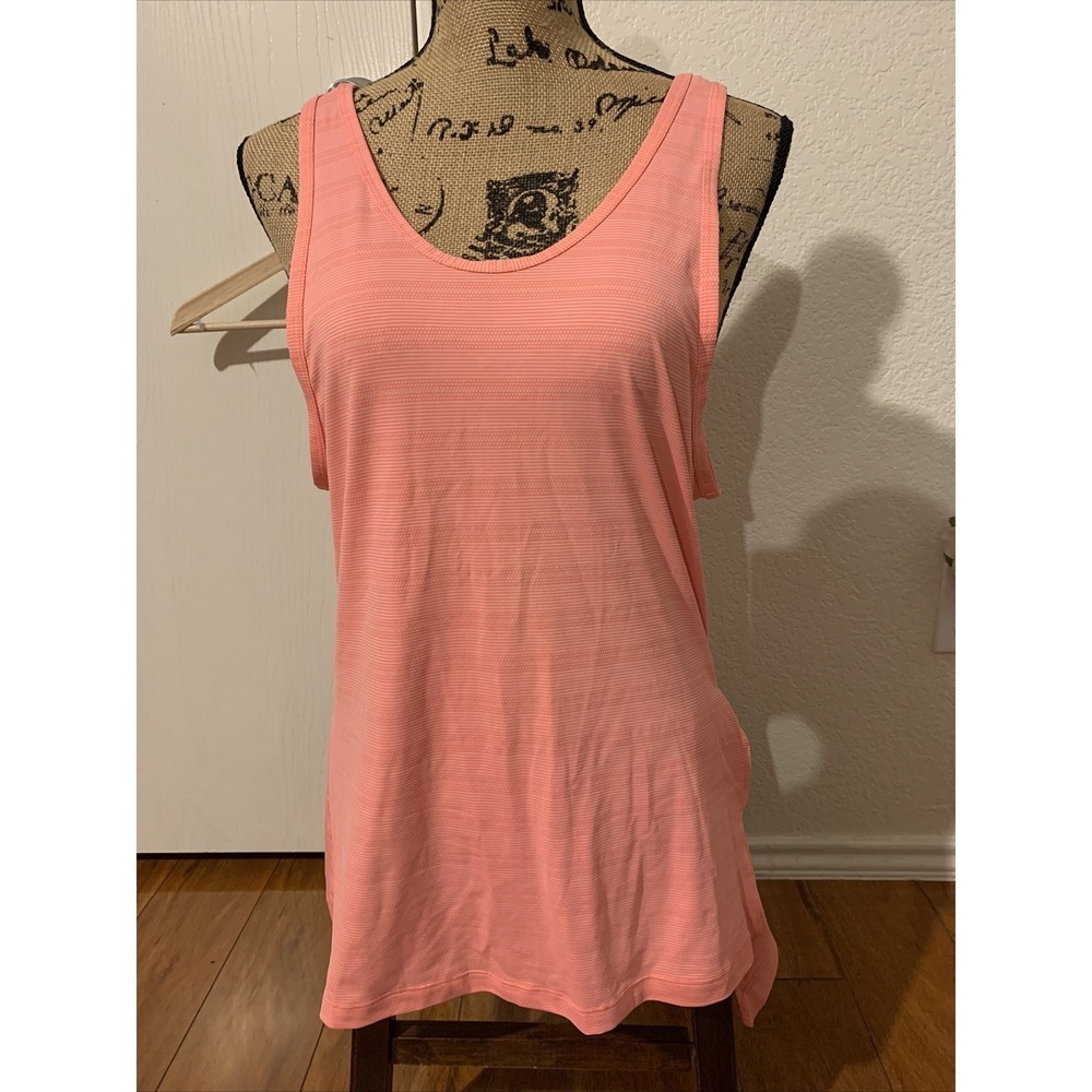 athleta yoga tank top small oversized sexy coral color nwot